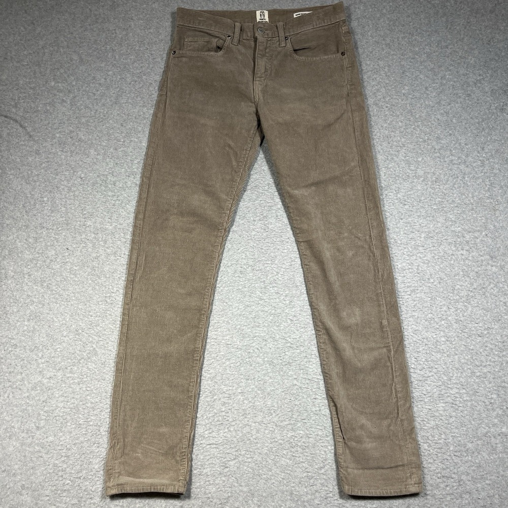 Hiroshi Kato Pants Mens 30x34 Beige Corduroy Slim Pen Cotton Blend Made in USA
